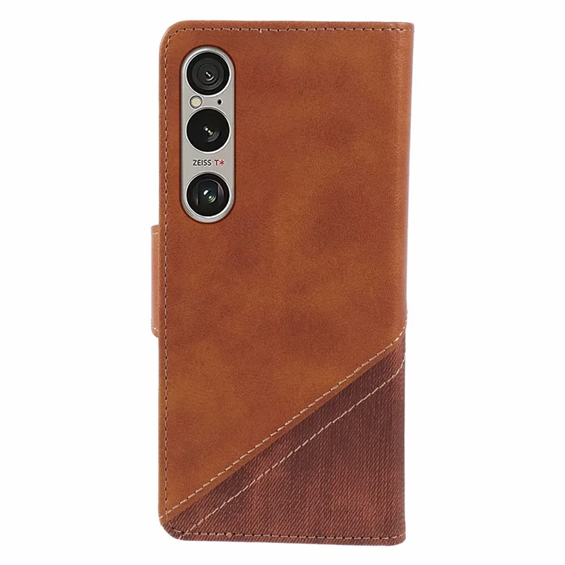 Para Sony Xperia 1 VI Case Soporte de Tarjetas de Cuero Textura de Plapa - Marrón