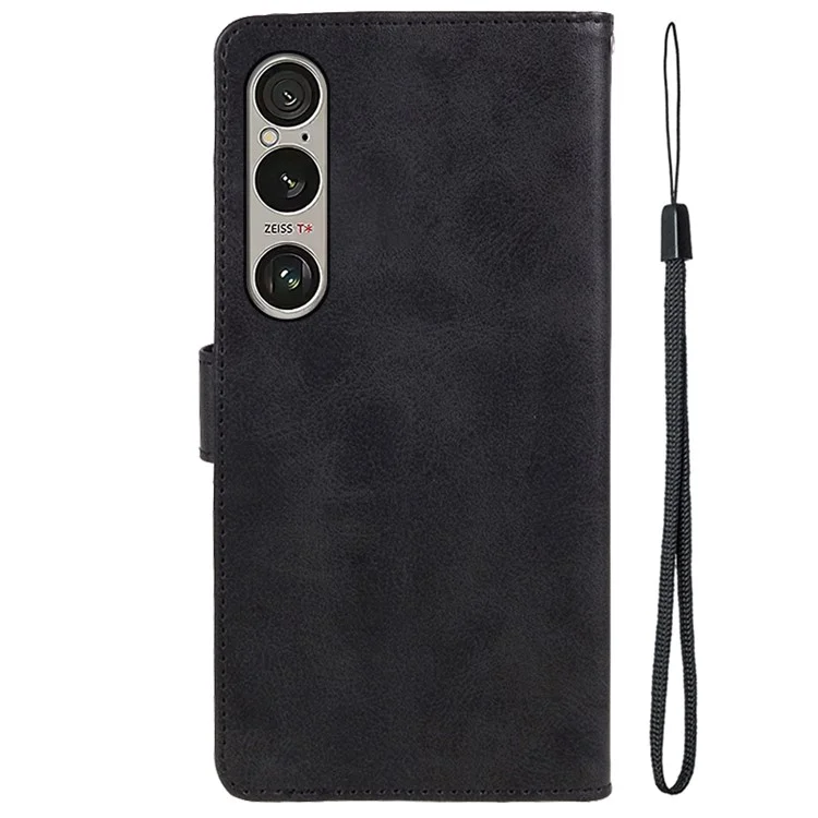 Для Sony Xperia 1 vi Case pu Fueth Leather Function Folio Phone Phone Cover - Черный
