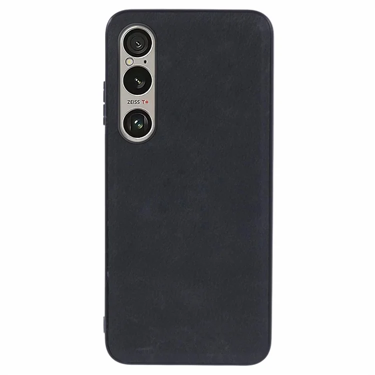 For Sony Xperia 1 VI Case Retro Leather PC TPU Shockproof Phone Cover - Black