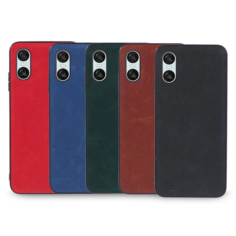 For Sony Xperia 10 VI Case Slim Retro Leather Back Cover Shell - Black