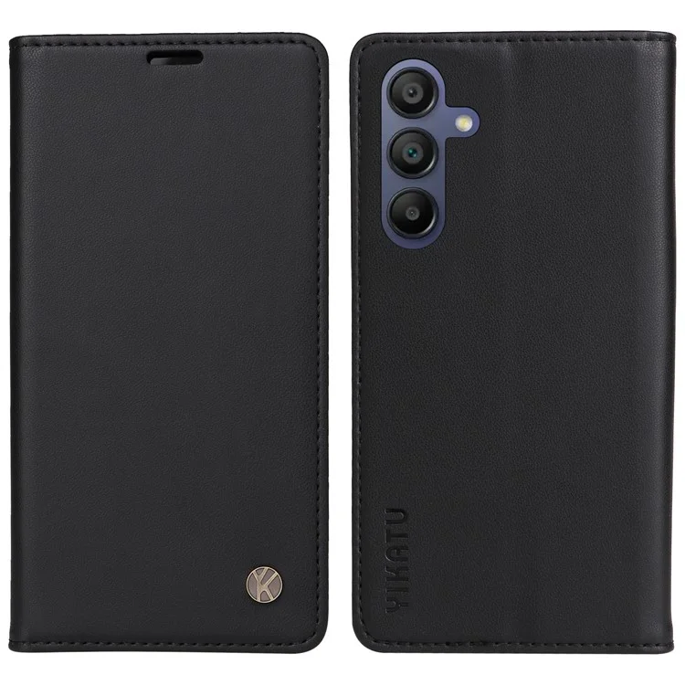 Yikatu YK-001 Для Samsung Galaxy A16 Case Stand Leather Phone Cover Song Magnetic Closure - Черный
