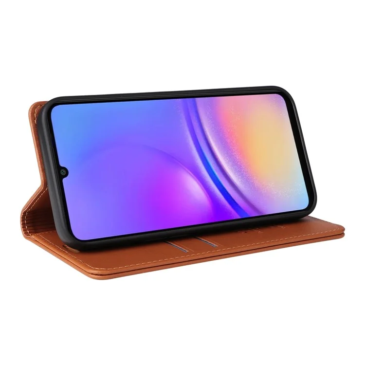 YIKATU YK-001 For Samsung Galaxy A06 4G Case Stand Leather Phone Cover Strong Magnetic Closure - Brown