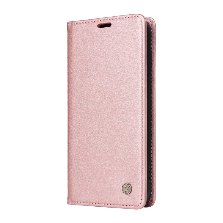 YIKATU YK-001 For Oppo A3 Pro (Global) 5G  /  A3 Pro (India) 5G Case Stand Leather Phone Cover Strong Magnetic Closure - Rose Gold