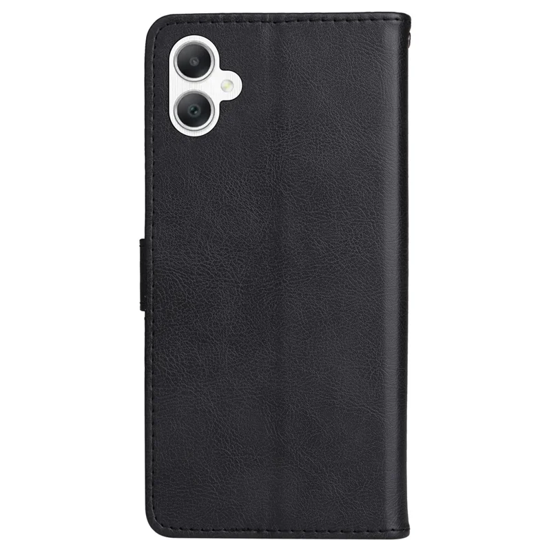 KT Leather Series-2 per Samsung Galaxy A06 Custodia Colore Solido Custodia in Pelle Portafoglio Stand - Nero