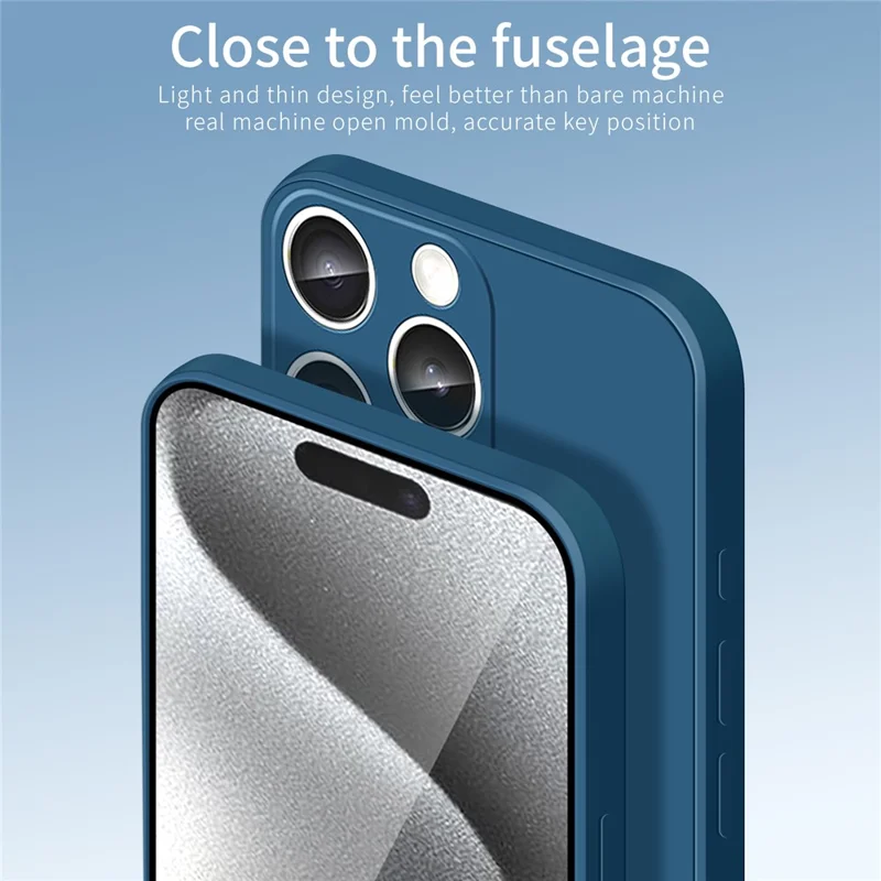 Pinwuyo JK Touching Series Pour Iphone 16 Pro Max Case TPU TPU Couverture Prétention de Leen Précise - Bleu Marine