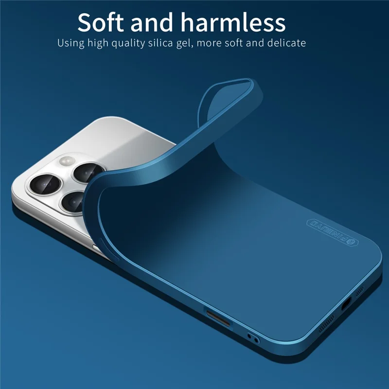 Pinwuyo JK Touching Series Pour Iphone 16 Pro Max Case TPU TPU Couverture Prétention de Leen Précise - Bleu Marine