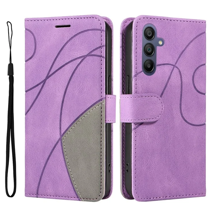 KT Leather Series-1 для Samsung Galaxy A16 5G / A16 4G Кожаный чехол Цветное сплетение Чехол-бумажник со стендом - Пурпурный