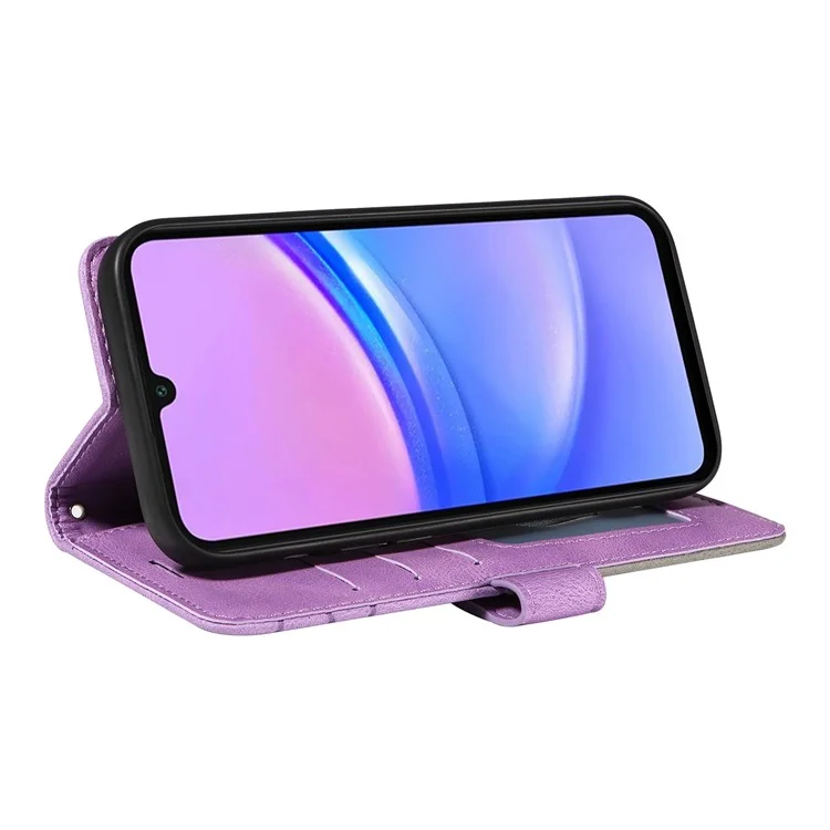 KT Leather Series-1 для Samsung Galaxy A16 5G / A16 4G Кожаный чехол Цветное сплетение Чехол-бумажник со стендом - Пурпурный