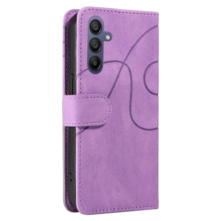 KT Leather Series-1 для Samsung Galaxy A16 5G / A16 4G Кожаный чехол Цветное сплетение Чехол-бумажник со стендом - Пурпурный
