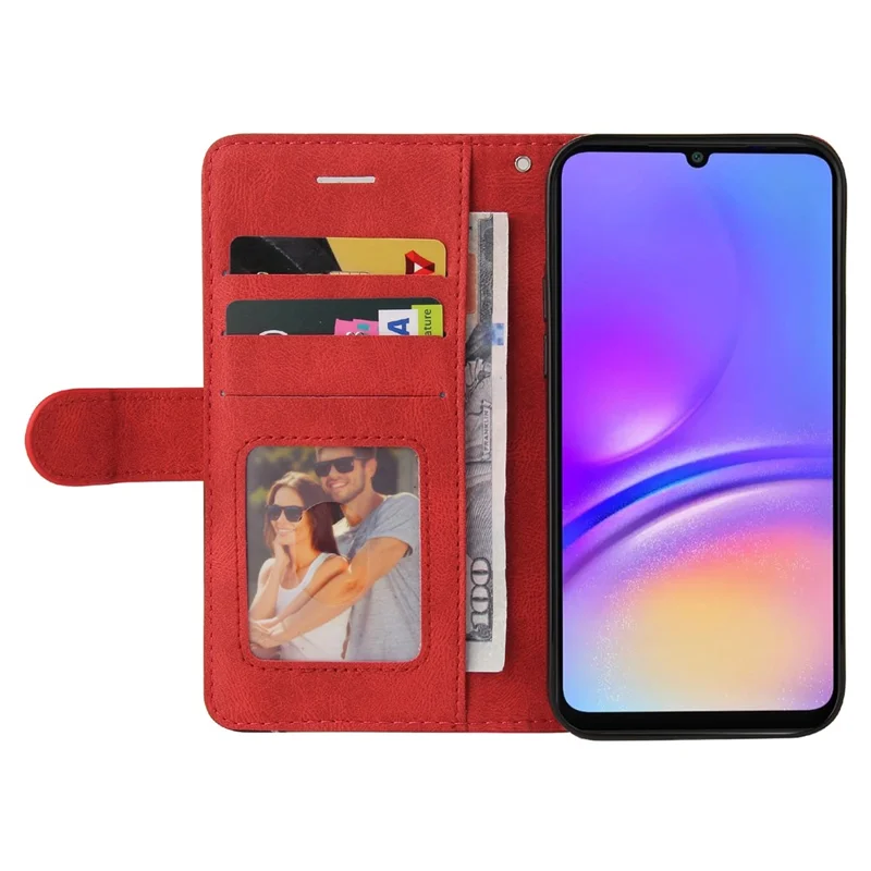 Serie in pelle KT-1 per Samsung Galaxy A06 Custodia in pelle Colore Splicing Custodia per telefono Portafoglio Stand - Rosso