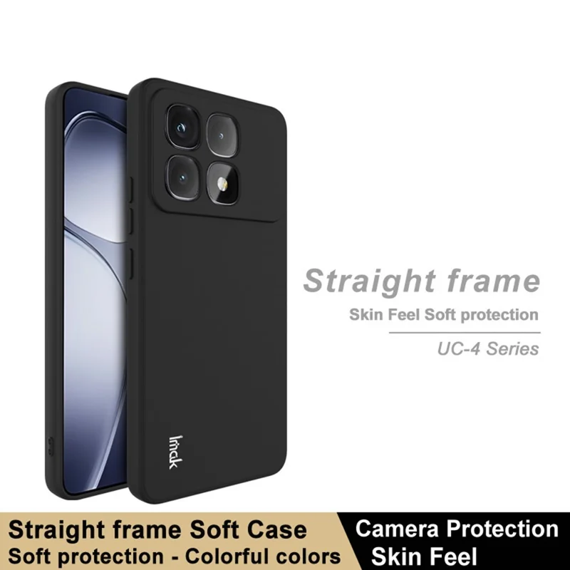 IMAK UC-4 Series for Xiaomi Redmi K70 Ultra TPU Case Soft Phone Cover Straight Edge - Black