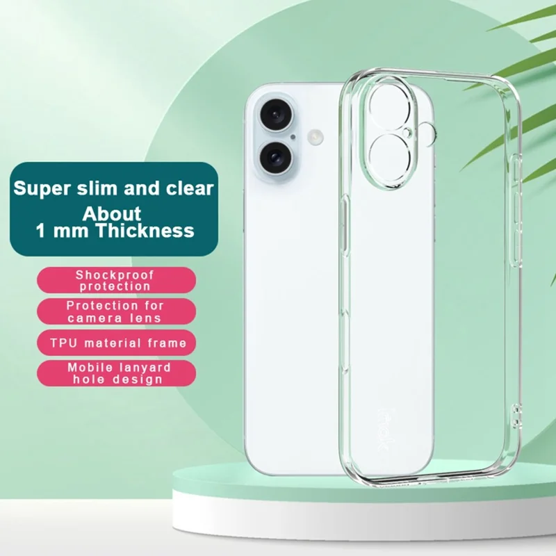 IMAK UX-5 Series for iPhone 16 Case Ultra Thin Anti-Scratch Clear TPU Phone Cover