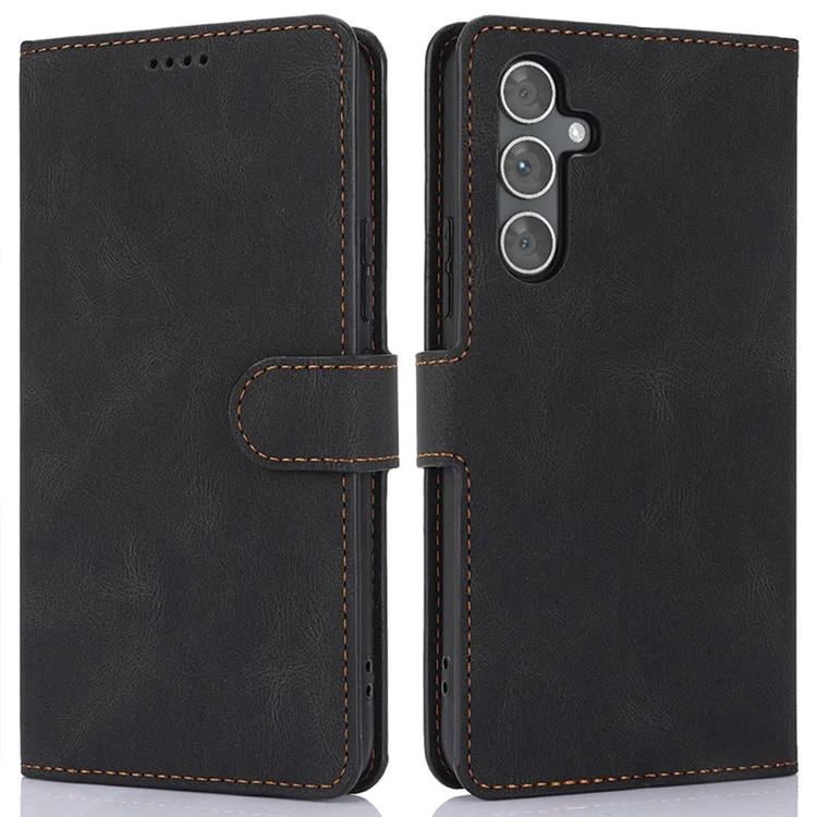 For Samsung Galaxy A16 5G / A16 4G Case PU Leather Phone Cover with Wallet Stand View - Black