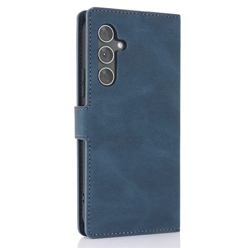 For Samsung Galaxy S24 FE Case PU Leather Phone Cover with Wallet Stand View - Blue