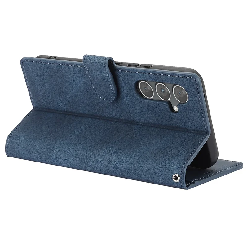For Samsung Galaxy S24 FE Case PU Leather Phone Cover with Wallet Stand View - Blue