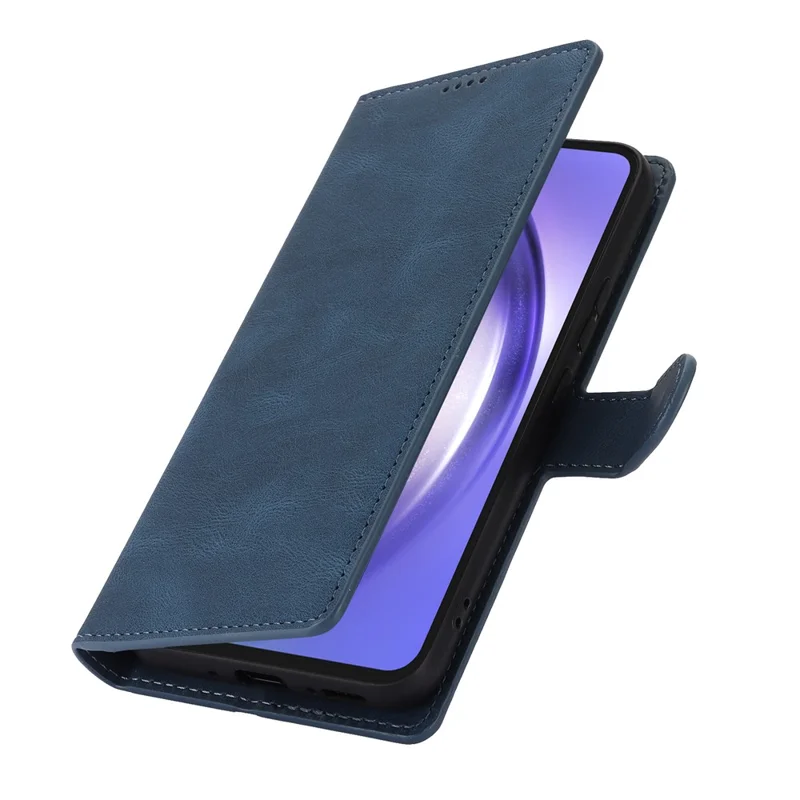 For Samsung Galaxy S24 FE Case PU Leather Phone Cover with Wallet Stand View - Blue