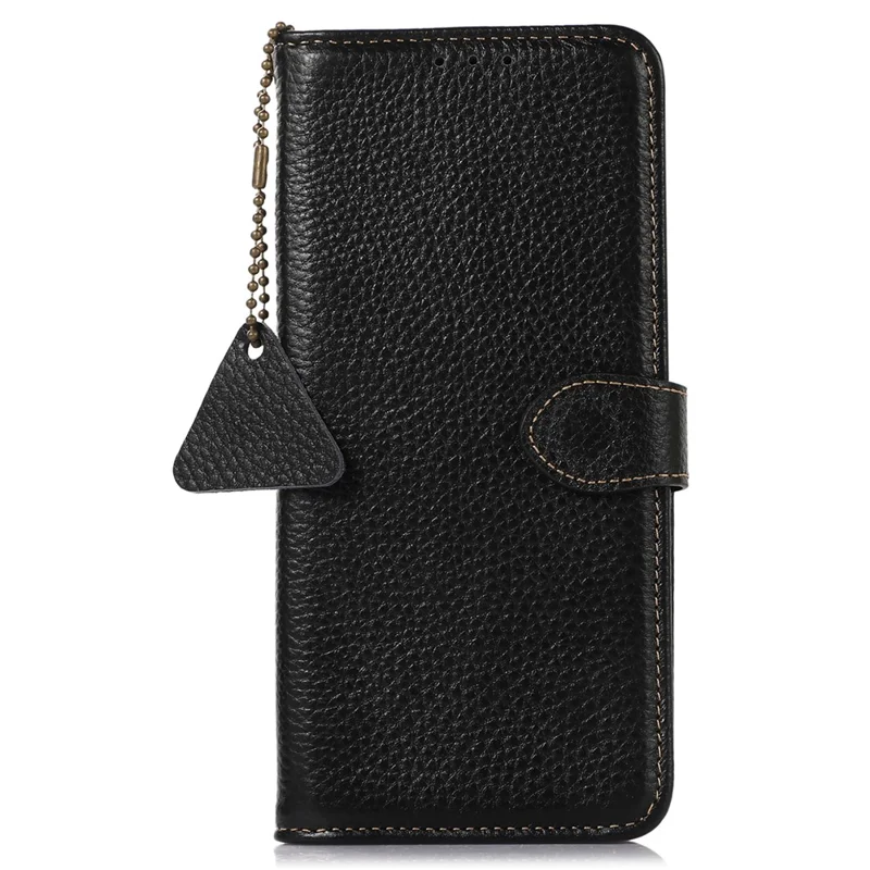 Para OnePlus Nord 4 Case RFID Blocking Litchi Texture Genuine Cow Leather Phone Cover - Black