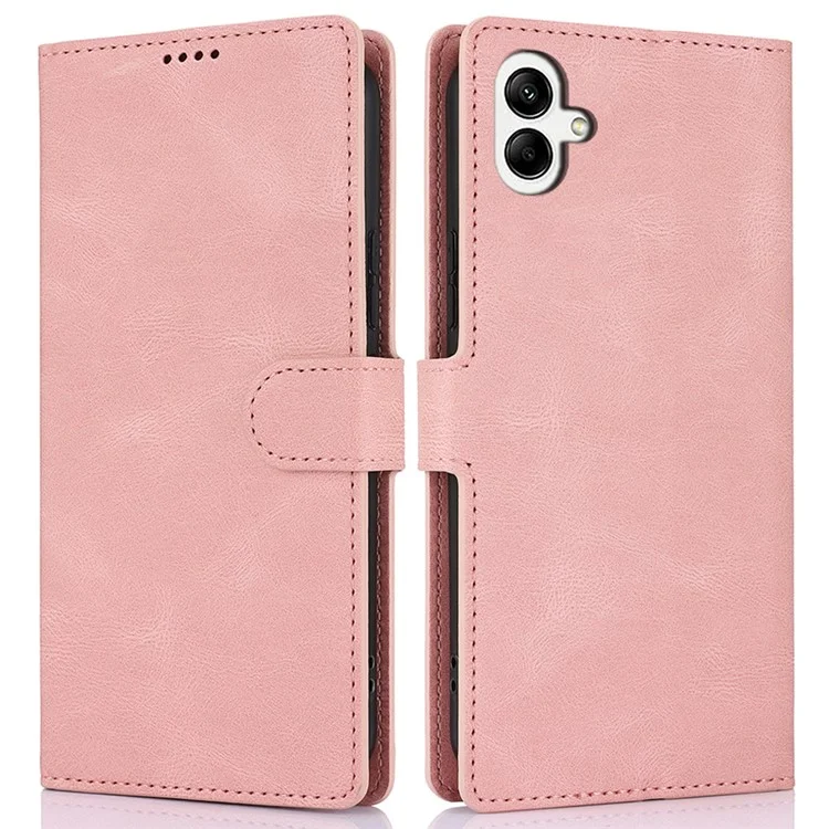 Para Samsung Galaxy A06 Caso PU Caminho de Couro Tampa Com Visualização de Stand Wallet Stand - Rosa