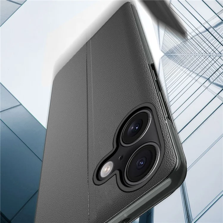 For iPhone 16 Plus Hülle mit Ständer, Full Protection Leder Handy Hülle - Saphir
