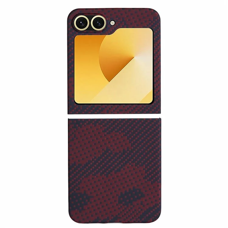 Для Samsung Galaxy Z Flip6 5G Case Carbon Carbon Fiber Texture Camouflage Red Aramid Fibre Phone Cope