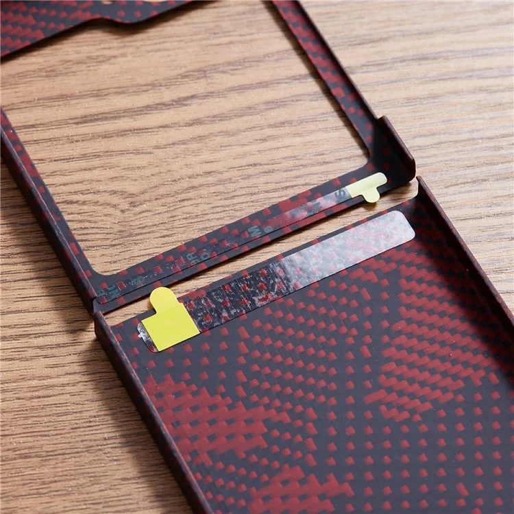 Для Samsung Galaxy Z Flip6 5G Case Carbon Carbon Fiber Texture Camouflage Red Aramid Fibre Phone Cope
