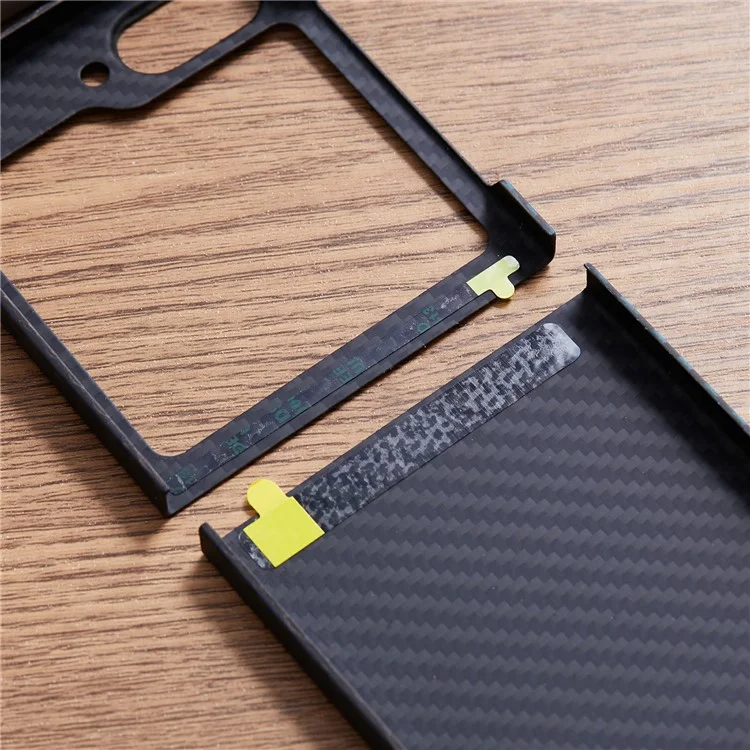 Для Samsung Galaxy Z Flip5 5g Case Care Carbon Fiber Цвет Текстуры Тканый Рисунок Aramid Fibre Phone Cover