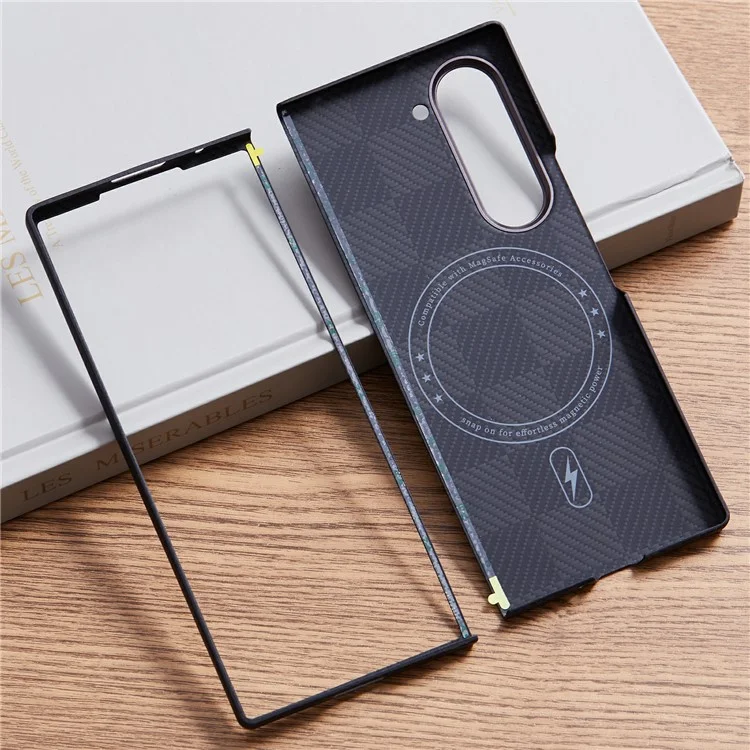 Pour Samsung Galaxy Z Fold5 5G Case de Carbone Texture de Fibre Aramide Couverture de Téléphone Compatible Avec Magsafe