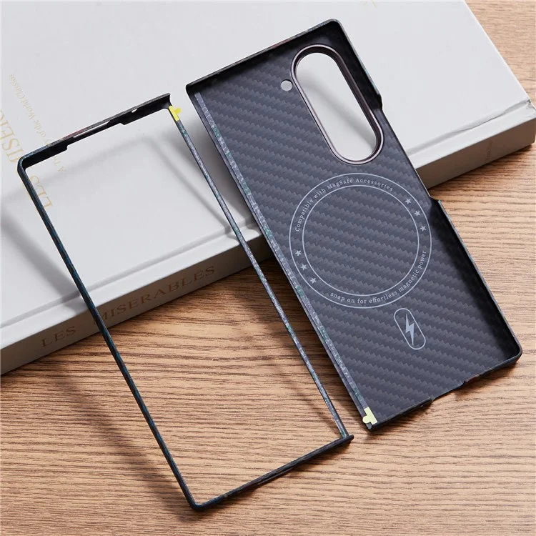 Para Samsung Galaxy Z Fold6 5g Case Compatível Com Mgsafe Color Padrão de Tabela de Fibra Aramida