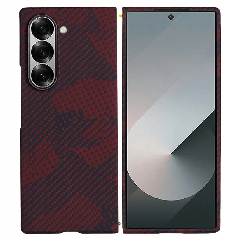 Pour Samsung Galaxy Z Fold6 Case 5G Compatible Avec le Camouade de Téléphonie de Fibre Aramide Rouge de Camouflage Magsafe