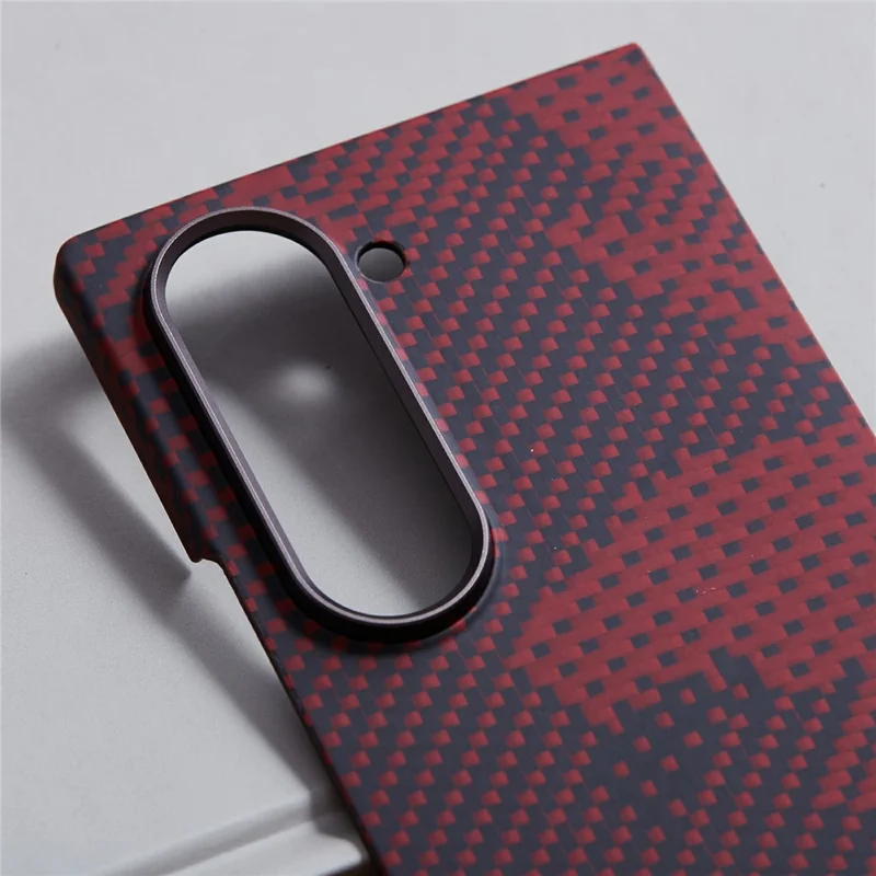 Pour Samsung Galaxy Z Fold6 Case 5G Compatible Avec le Camouade de Téléphonie de Fibre Aramide Rouge de Camouflage Magsafe