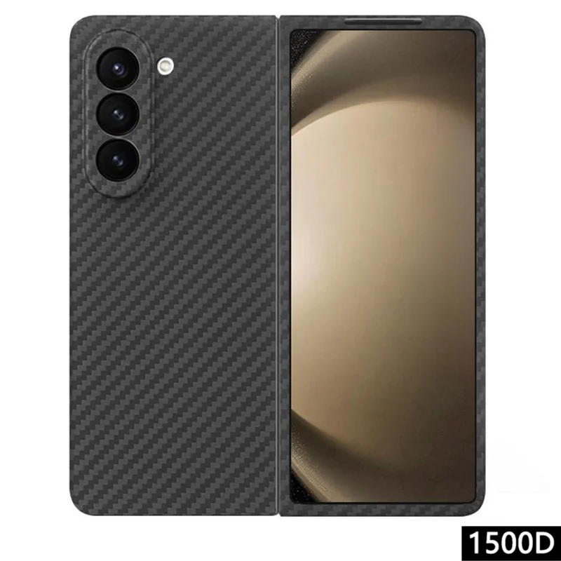 For Samsung Galaxy Z Fold6 5G Case 1500D Coarse Texture Aramid Fiber Phone Cover Precision Cut-Out - Black