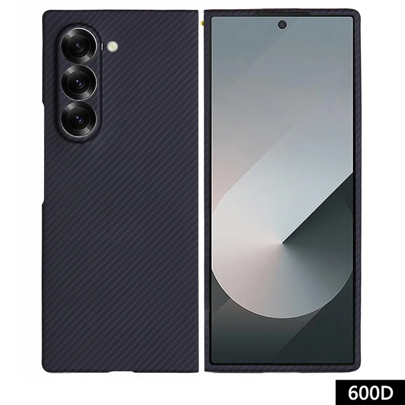 Pour Samsung Galaxy Z Fold6 Case 5G 600D Texture Fine Aramid Couverture Téléphone Fibre Coupe - Noir