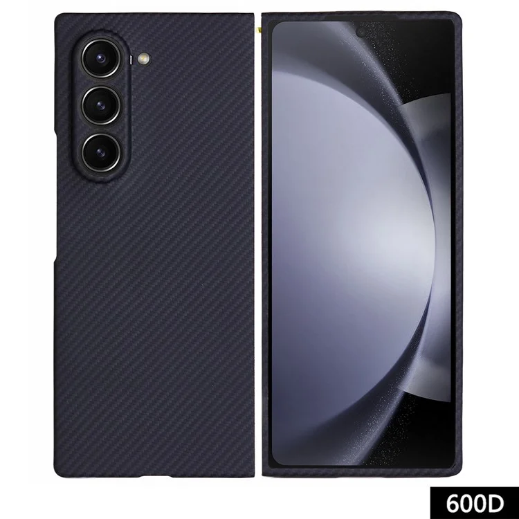 Pour Samsung Galaxy Z Fold5 5G Case 600D Texture Fine Aramide Couverture de Téléphone Fibre Coupe - Noir
