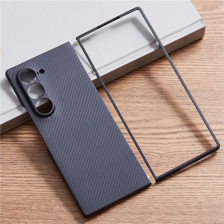 Pour Samsung Galaxy Z Fold5 5G Case 600D Texture Fine Aramide Couverture de Téléphone Fibre Coupe - Noir