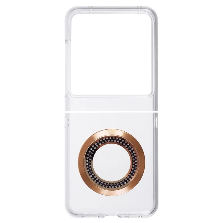 Para Motorola Razr 50 Magnetic Decor de la Cubierta Del Teléfono de PC a Prueba de Choques de Choque - Oro