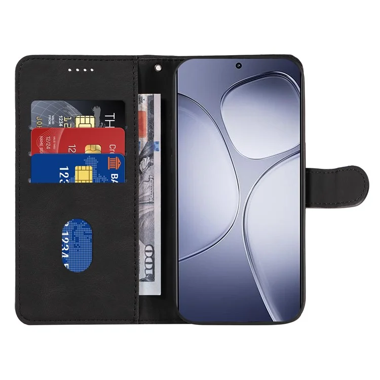Für Xiaomi Redmi K70 Ultra Case Stand Wallet Leather Phone Cover Curved Line Wrist Strap - Blau - Schwarz