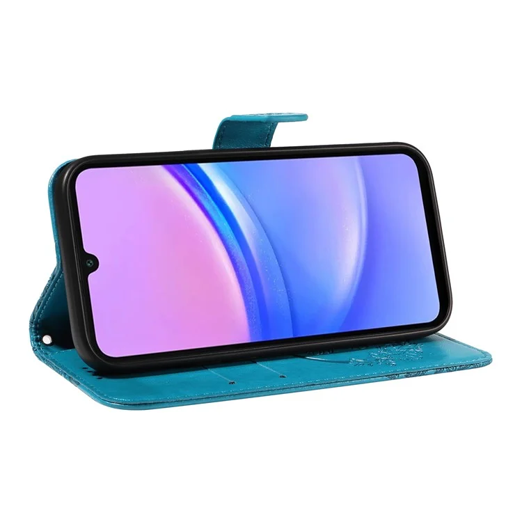 For Samsung Galaxy A26 5G / A16 5G / A16 4G Case Butterfly Pattern Leather Wallet Flip Phone Cover - Blue