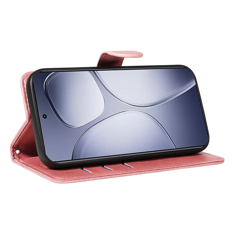 Für Xiaomi Redmi K70 Ultra Case Flip Wallet T-Shape Lines Leather Phone Cover - Rose Gold