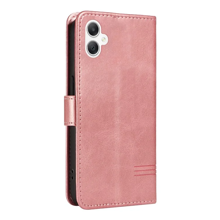 Para Samsung Galaxy A06 Case Flip Wallet T-Shape Lines Leather Phone Cover - Rose Gold