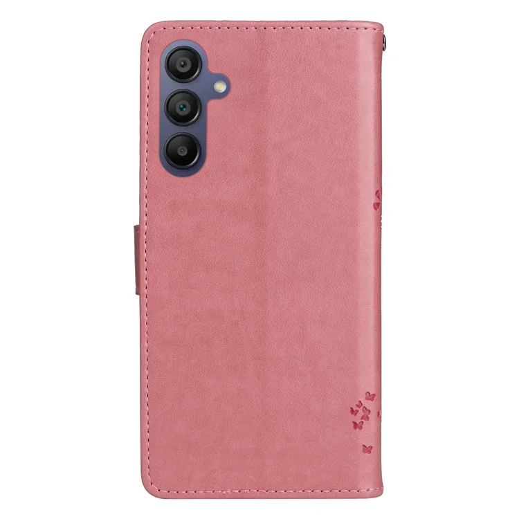 KT Imprinting Flower Series-3 For Samsung Galaxy A16 5G / A16 4G Case Cat Tree Pattern Flip Leather Phone Cover - Pink