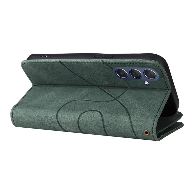 For Samsung Galaxy A17 5G / A17 4G / A26 5G / A16 5G / A16 4G Leather Case with Strap Zipper 9 Card Slot Phone Cover Stand - Green
