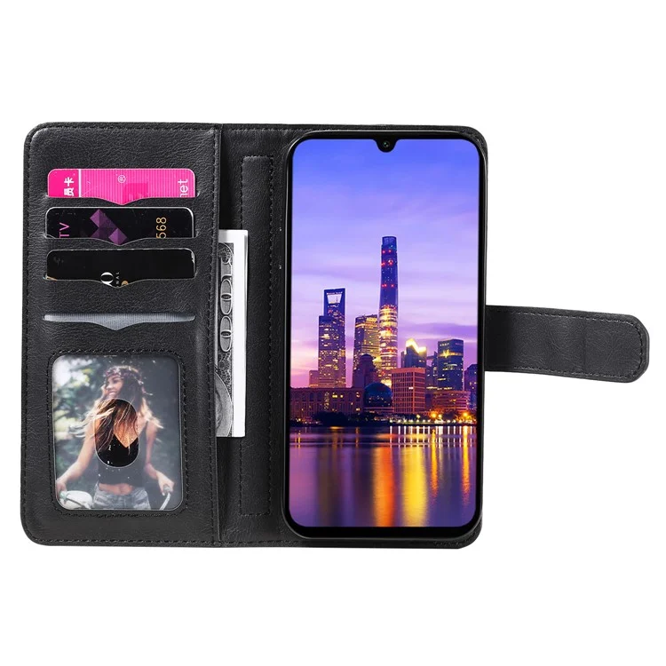 KT Multi-Functional Series-1 For Samsung Galaxy A16 5G / A16 4G Case 10 Card Holder Leather Phone Cover Stand - Negro