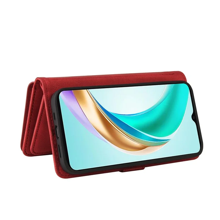 KT Многофункциональная Серия-2 Для Honor X6b 4G Chace Case Case Zipper Кошелька Кожаная Крышка - Красный