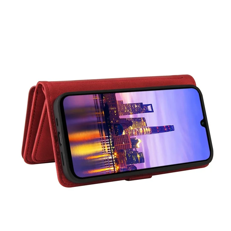 KT Multifuncional Serie-2 Para Samsung Galaxy A16 Case de Teléfonos Cubierta de Cuero de Billetera Con Cremallera - Rojo