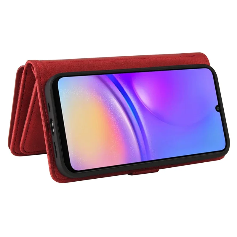 KT Multi-Functional Series-2 Per Custodia per Telefono Samsung Galaxy A06 Portafoglio con Zip in Pelle con Supporto - Rosso