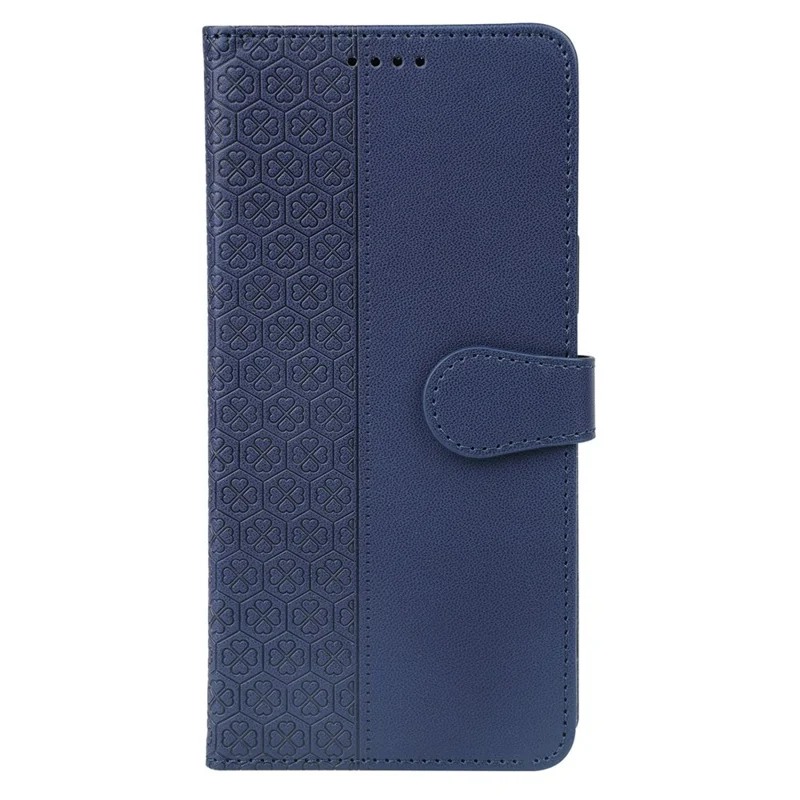 For Samsung Galaxy A06 4G Case Magnetic Clasp Four-Leaf Clover Leather Phone Cover - Blue