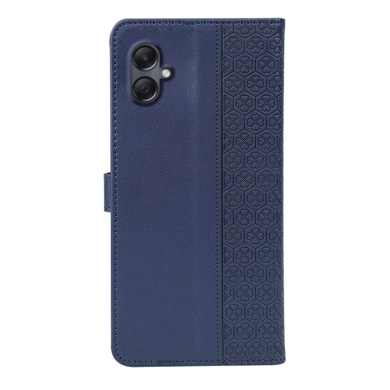 For Samsung Galaxy A06 4G Case Magnetic Clasp Four-Leaf Clover Leather Phone Cover - Blue