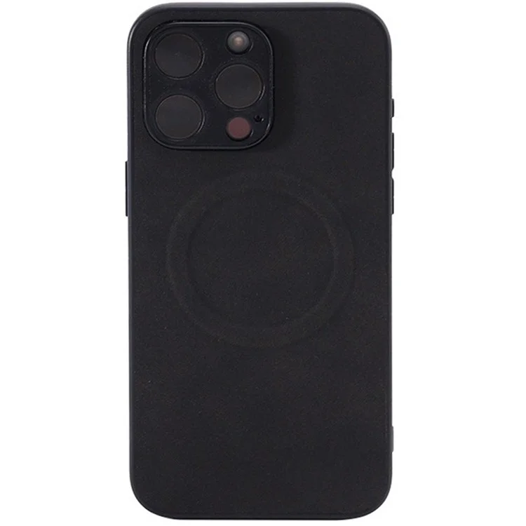 Para Iphone 15 Pro Case Compatible Con Magsafe PC+TPU Skin-Touch Textura Tubo de Teléfono - Negro