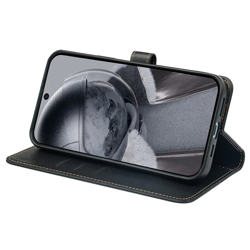 For HMD Pulse Pro  /  Pulse+  /  Pulse Case Magnetic Clasp Four-Leaf Clover Leather Phone Cover - Black