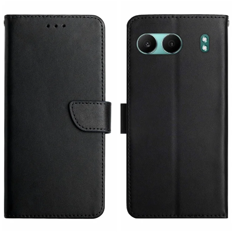 HT02 Para OnePlus Nord 4 Case Genuine Cow Leather Textura Nappa Textura - Preto